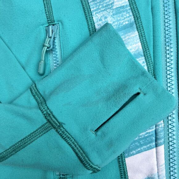 Ivivva by Lululemon Perfect Your Practice Full Zip Jacket Sz 8 -Girl M Turquoise - Picture 4 of 9
